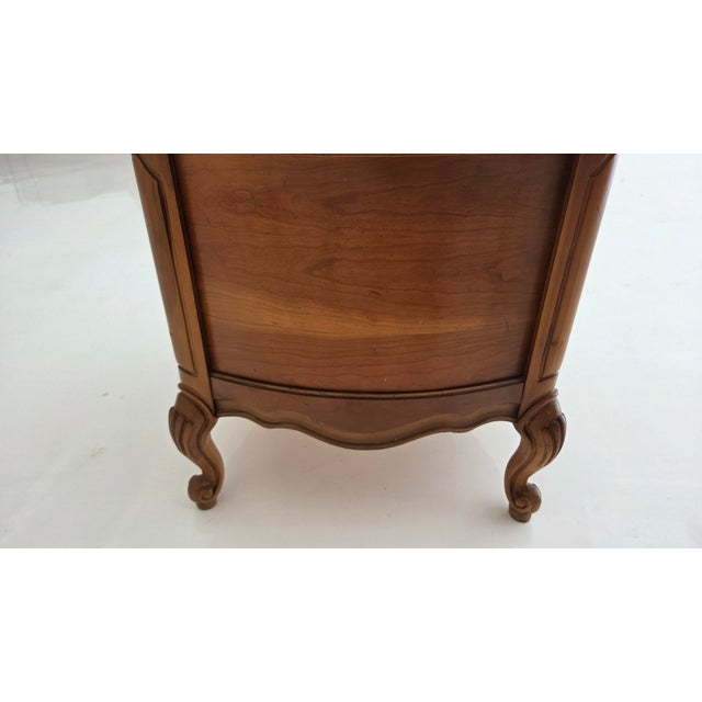 Vintage French Provincial Drum Table With Metal Mesh Cabinet Doors. Made in Italy For Sale - Image 11 of 18