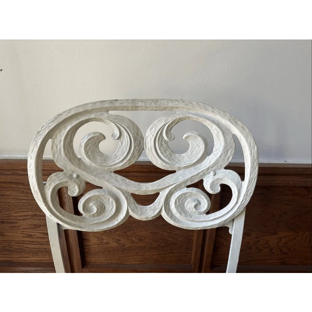 Hollywood Regency Vintage Neoclassic / Hollywood Regency Style Cast Iron Thinline Bar Chair For Sale - Image 3 of 5