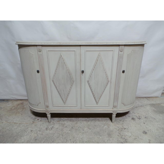 This is a Very Rare and unique Swedish Gustavian style Sideboard. It was just restored and repainted with Milk Paints...