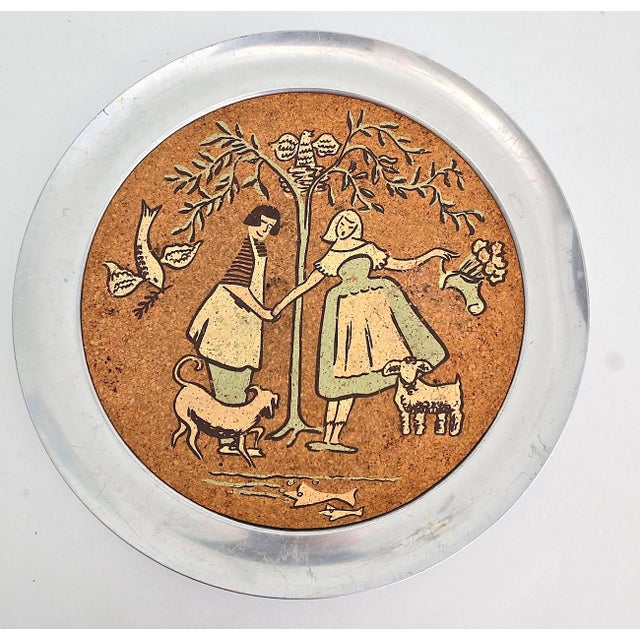 Vintage Bar Tray With Hand Painted Scandinavian Design For Sale - Image 10 of 11