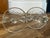 Antique Mid-Century Modern Paden City Lucy Pattern Clear Glass Twin Arm Double Candelabras - Pair For Sale - Image 4 of 10