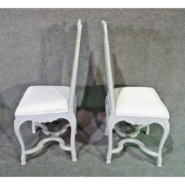 Set of 6 French Cane Back Louis XV Painted Dining Chairs, Circa 1940 For Sale - Image 12 of 13