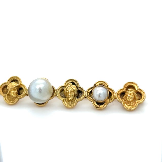 Early 20th Century Jules and Louis Wièse, Renaissance Revival, Gold and Pearl Brooch, 18k For Sale In Chicago - Image 6 of 11