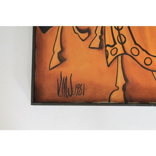 1980's Framed Painting With Adorned Horses For Sale In Milwaukee - Image 6 of 11