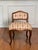 Elegant Louis XV style upholstered vanity or side chair in walnut by Don Ruseau. Beautifully handcrafted chair with a...