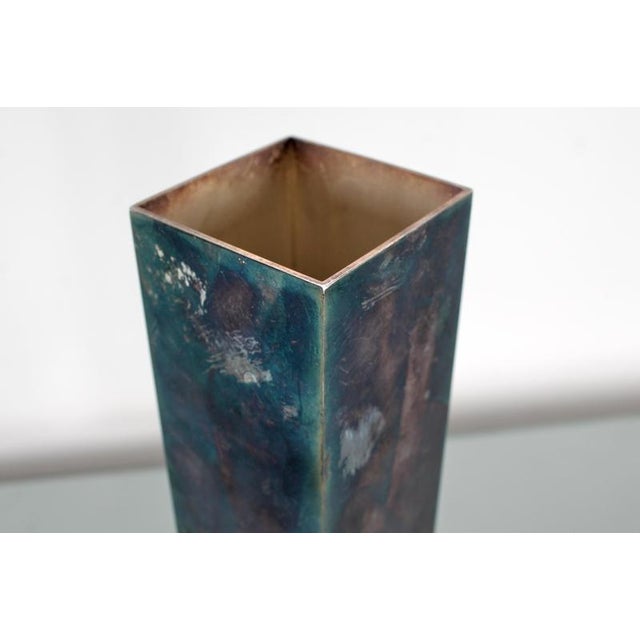 Mid-Century L. Sabattini Mod. Stele Silver-Plated Steel Vase 1963 Italy attributed to Lino Sabattini For Sale - Image 11 of 13