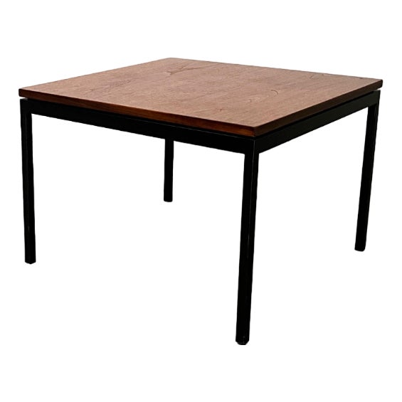 Mid-Century Minimalist Teak Couch Side Table by Florence Knoll for Knoll International, 1950s For Sale