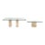 Matched Italian Travertine & Glass Dining Suite | Pedestal Dining Table + Coffee Table, c.1970s For Sale