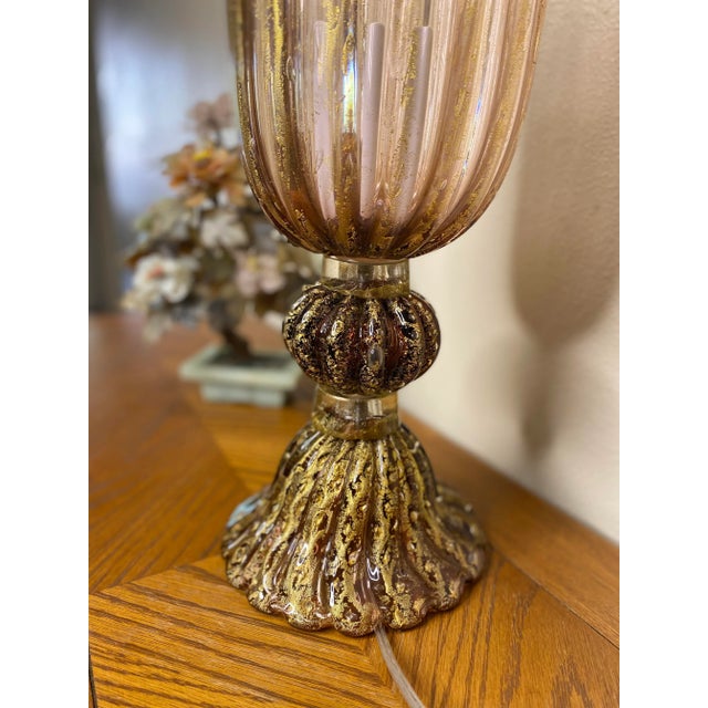 Contemporary 1970s Pink Gold Flecked Barovier Murano For Sale - Image 3 of 9