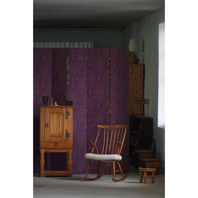 Elegant rocking chair designed by Illum Wikkelsø and produced by N. Eilersen, Denmark, during the 1960s. The chair...