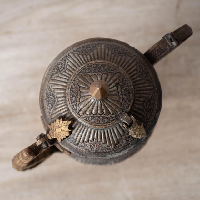 Islamic Tinned-Copper Coffee Pot With Brass Handle, c.1880 For Sale - Image 11 of 15