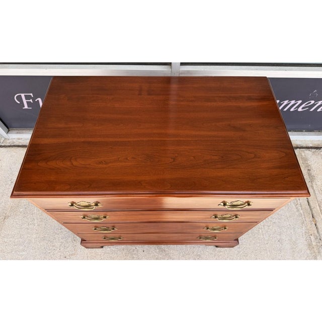 1960s Henkel Harris Solid Black Cherry 4-Drawer Chest Model No. 2440 For Sale In Raleigh - Image 6 of 17