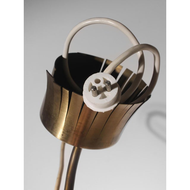 Metal Mid-Century Modern Crystal and Brass Pendant Light by Wiktor Berndt for Flygsfors, Sweden, 1960 For Sale - Image 7 of 9