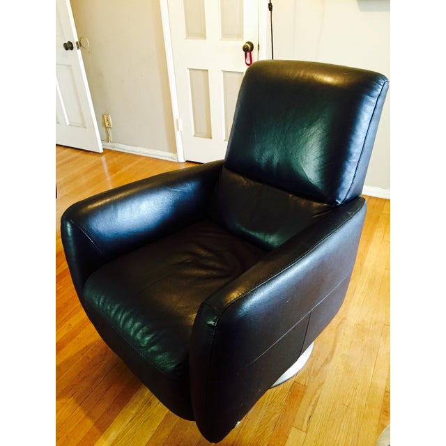 Italsofa Black Leather Recliners A Pair Chairish
