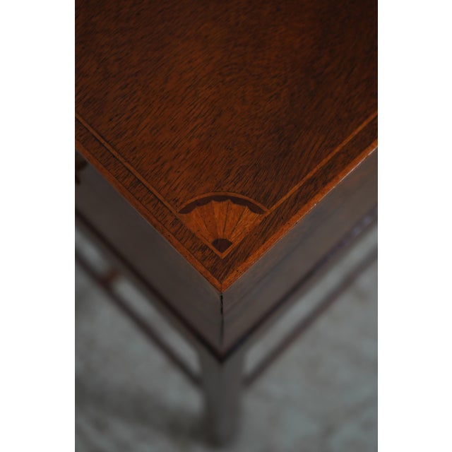 Brown Baker Mahogany Inlaid Lidded Box on Stand For Sale - Image 8 of 17