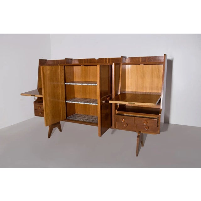 Mid-Century Modern Italian Tall Wooden Cabinet, 1950 For Sale - Image 3 of 13