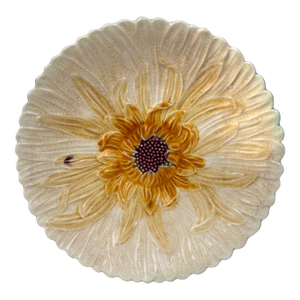 French Majolica White Daisy Plate Orchies, Circa 1890
