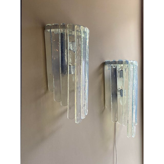 Large Waterfall WATAPMH2 Model Wall Lamps from Mazzega, 1970, Set of 2 For Sale - Image 9 of 18