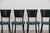 Postmodern Vintage Chairs in Black Metal with Leather and Aqua Green Fabric, 1980s, Set of 4 For Sale - Image 3 of 13