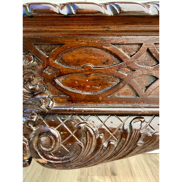 1930s Early 20th Century George II Chippendale Revival Carved Console Table For Sale - Image 5 of 17