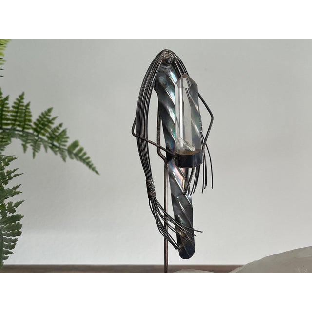 Mid 20th Century Jeff Storey Native American Sterling Silver Brooch Sculpture with Quartz Point For Sale - Image 9 of 12