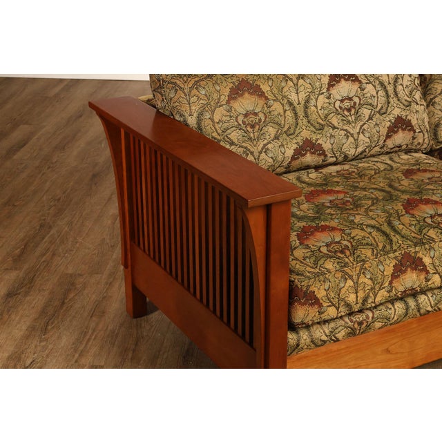 Wood Stickley Mission Collection 'Fayetteville' Cherry Frame Sofa For Sale - Image 7 of 18