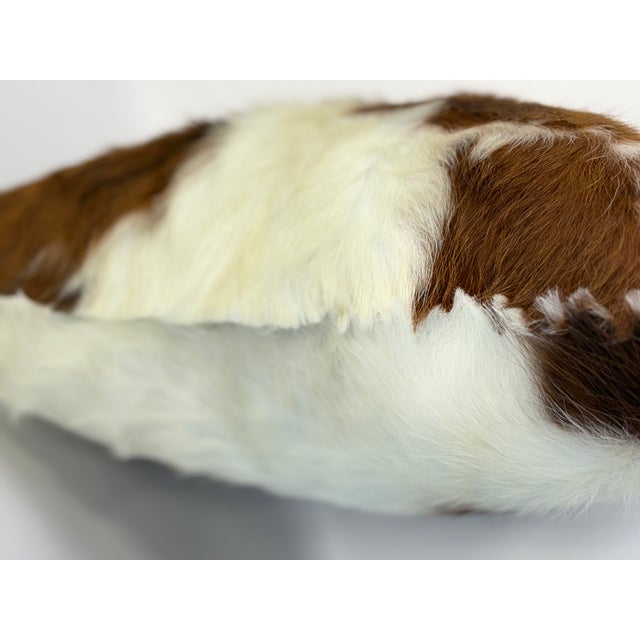 18x18 Tri-Color Premium Long-Haired Colombian Cowhide Pillow Cover – Handcrafted by Pablo Sota Designs For Sale In Tampa - Image 6 of 11