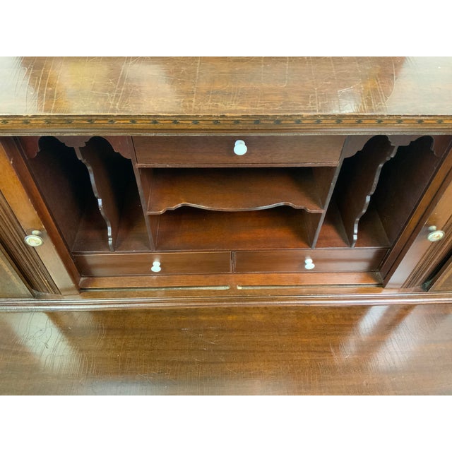 20th Century Reproduction Hepplewhite Secretary Desk For Sale - Image 4 of 10