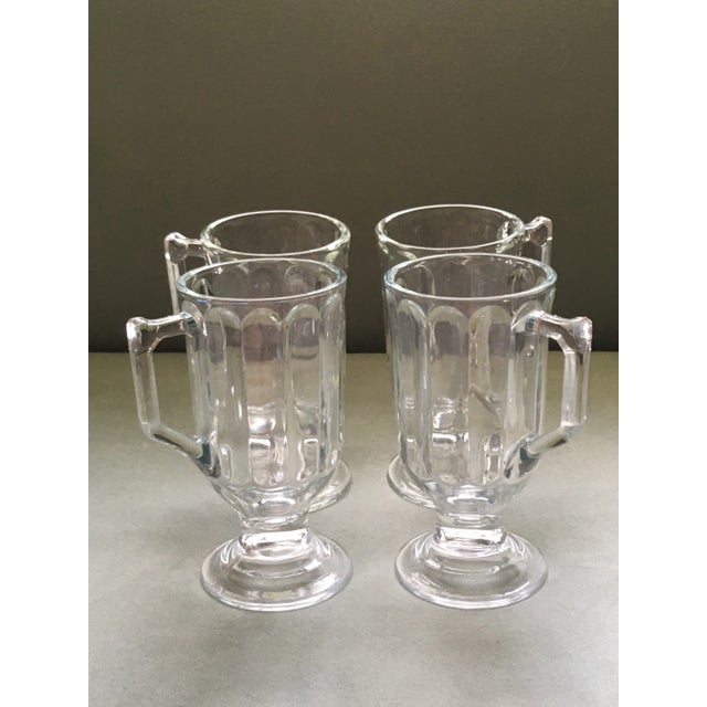Glass Late 20th Century Indiana Glass Optic Glass Irish Coffee Mugs- Set of 4 For Sale - Image 7 of 13