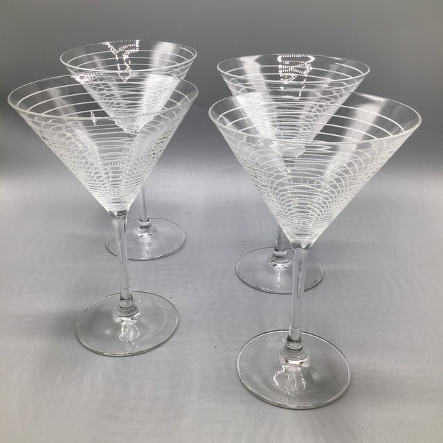 Mikasa Circle Etched Martini Glasses- Set of 4 For Sale - Image 13 of 13