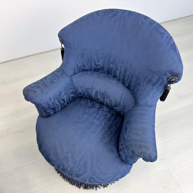 Textile Fringed French Armchairs - A Pair For Sale - Image 7 of 13