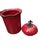 Southern Living “Cinnabar” Red Ceramic Canister Set & Oval Platter – 4 Pieces For Sale - Image 11 of 12