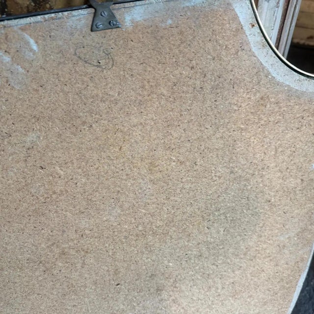 1950s Gio Ponti Style Mid-Century Modern Brass Shield Italian Wall Mirror For Sale - Image 11 of 14