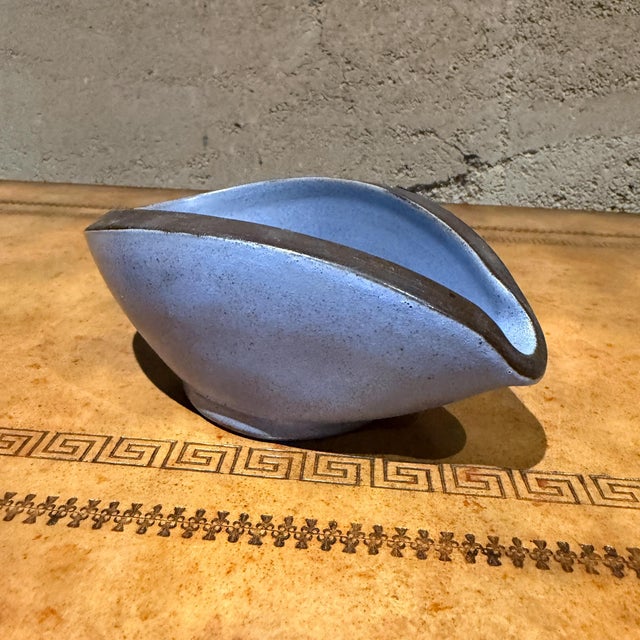 Vermeulen Holland Handmade Blue Pottery Bowl Dish Catch All Mid-Century For Sale - Image 11 of 12