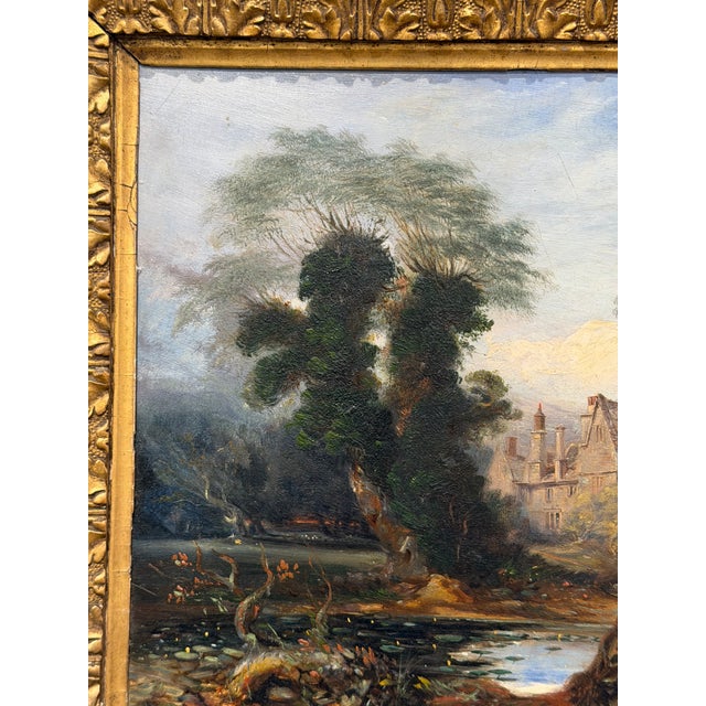 Late 19th Century Oil 'View From the Manor Pond' For Sale In Nashville - Image 6 of 9