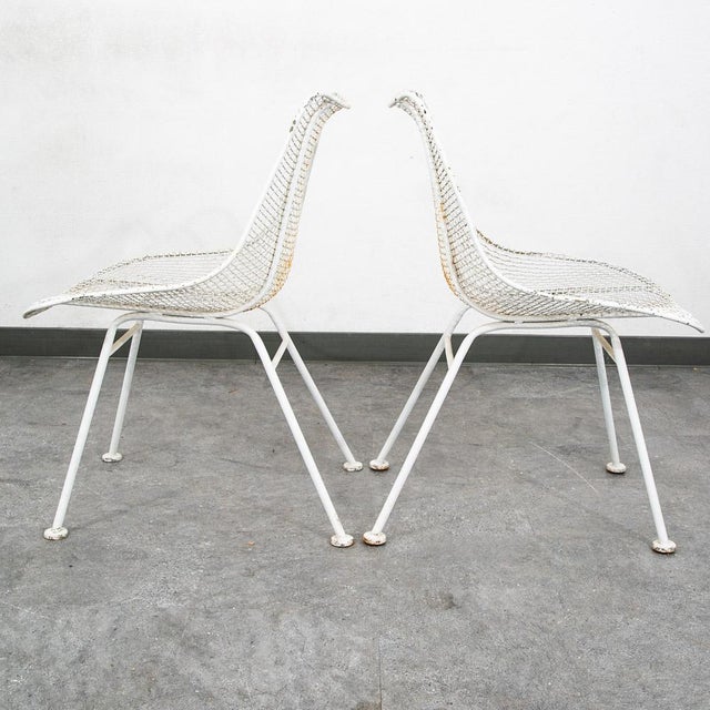 Mid Century Modern Patio Chairs Armchairs Set 4 White Russell Woodard Sculptura, Attributed For Sale In Sacramento - Image 6 of 10