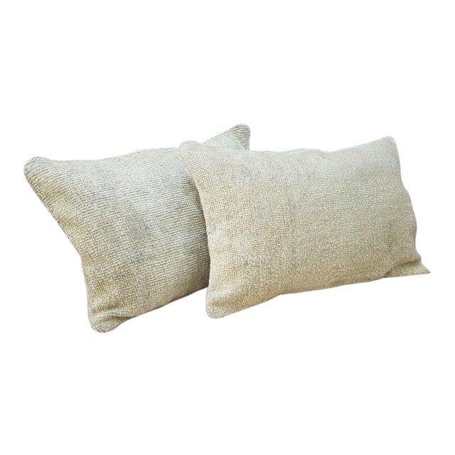 Turkish Oushak Rug Handmade Pillows A Pair Chairish