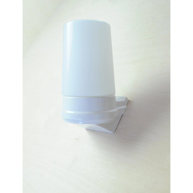 Large Scandinavian Modern Opaline Glass and Porcelain Wall Lights from Ifö, 1960s, Set of 2 For Sale - Image 6 of 12