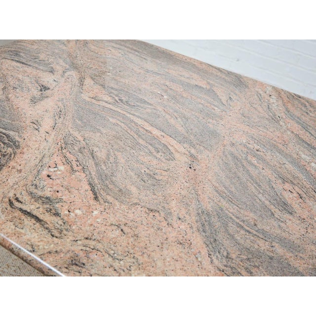 Mid 20th Century Mid 20th Century Post Modern Pink and Beige Granite Stone Dining Table For Sale - Image 5 of 10