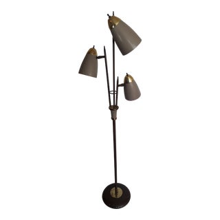 1960s Mid-Century Retro Gerald Thurston Atomic Bullet Cone Shade Floor Lamp For Sale