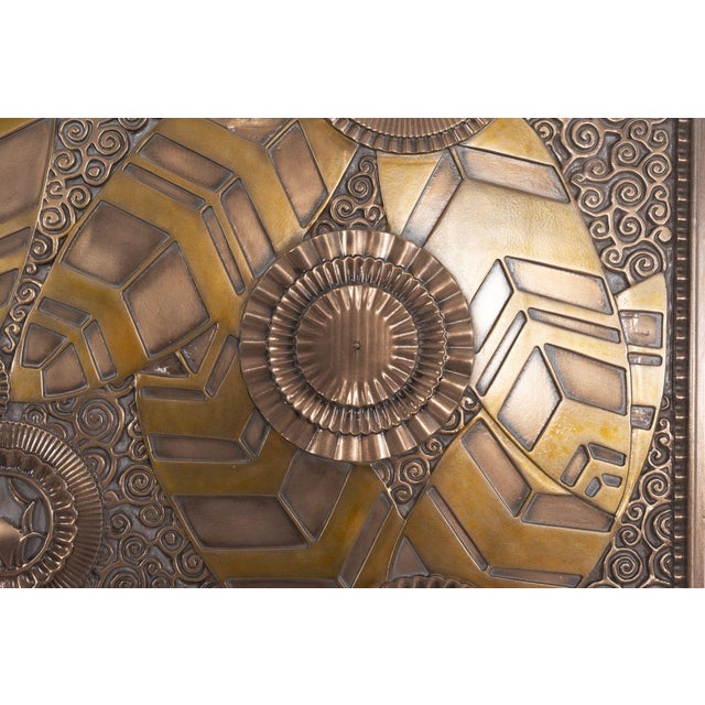 Metal 1990s Set of Six Bronze Decorative Panels Edgar Brandt Style For Sale - Image 7 of 9