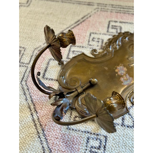 Antique Brass Candle Wall Sconce For Sale - Image 4 of 8