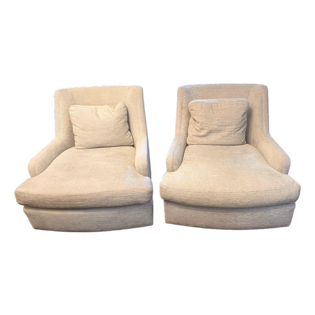 Pair of Barbara Barry for Baker Colin Cab Chairs For Sale