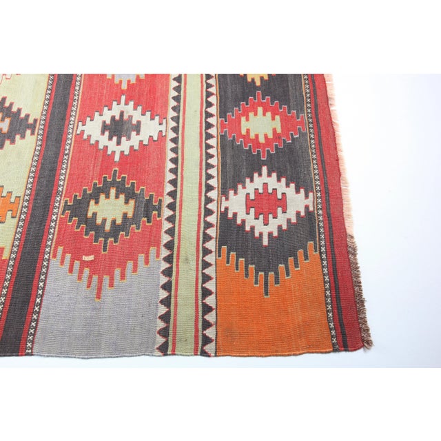 1950s Multi Soft Colors Vintage Turkish Kilim Rug-5' 7'' X 10' 7'' For Sale - Image 12 of 12