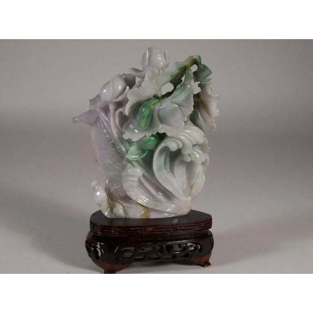 Vintage White Green Lavender Jade Jadite Chinese Fish Carving For Sale In Raleigh - Image 6 of 9