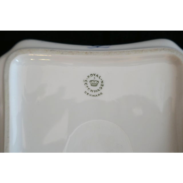 1960s Royal Copenhagen Blue Fluted Full Lace Porcelain Tray For Sale - Image 5 of 9