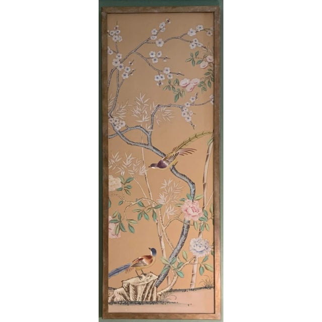 Mid 20th Century French Wallcovering on Wood Panel For Sale - Image 4 of 4