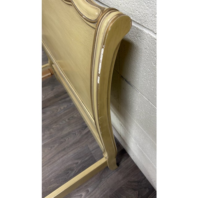 Vintage Twin Size French Provincial Louis XV Style French Bisque Cream Bed For Sale - Image 13 of 17