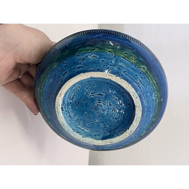 Bitossi Blue Ceramic Jug by Aldo Londi for Bitossi, 1970s For Sale - Image 4 of 7