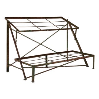 19th Century French Iron & Wood Display Table For Sale